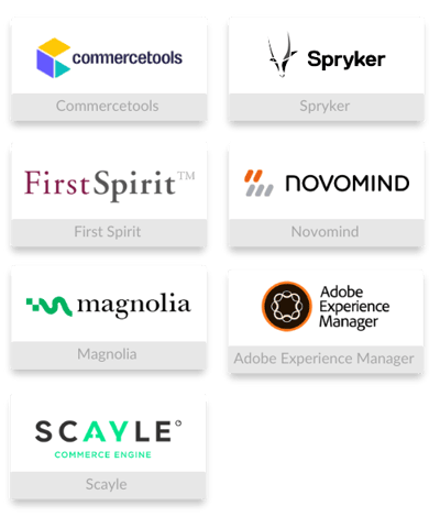 E-Commerce Tools: Comercetools, Spryker, FirstSpirit, Novomind, Magnolia, Adobe Experience Manager und Scayle